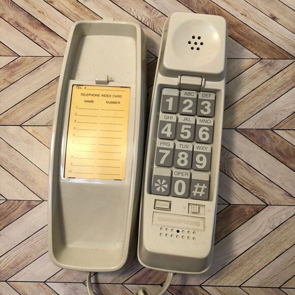 Vintage Conair Phone PR5001 Beige Big Button Corded Telephone UNTESTED - Picture 2 of 10